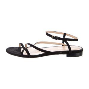 Sergio Rossi Suede Black Sandals, sz 8.5 / IT 38.5